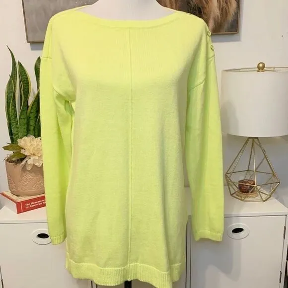 Talbots Boat Neck Long Sleeve Sweater Button Detail‎ Size Large Petite