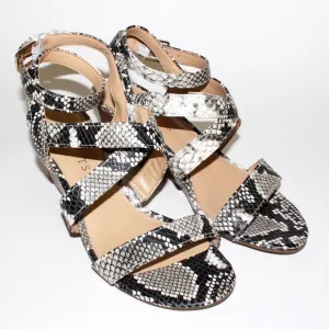 Talbots Royce Snakeskin Print Leather Wedge Heels