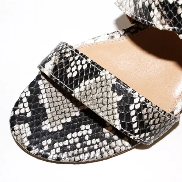 Talbots Royce Snakeskin Print Leather Wedge Heels