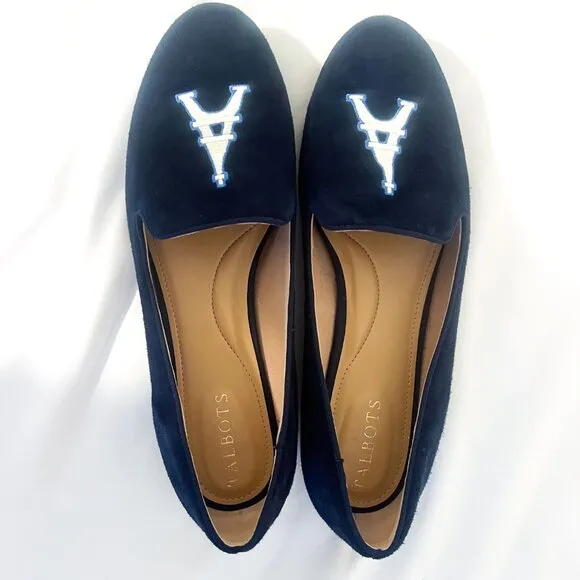 Talbots Ryan Embroidered Eiffel Tower Flats 8.5
