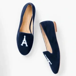 Talbots Ryan Embroidered Eiffel Tower Flats 8.5