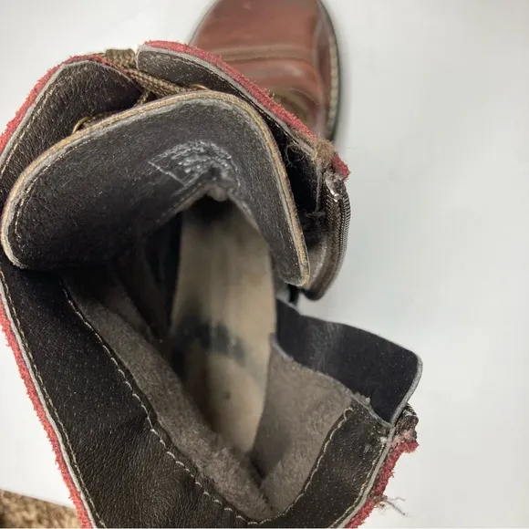 Taos Burgundy Women's CRAVE Distressed Leather Suede Side Zip Combat Boots 6.5