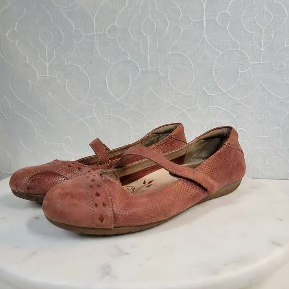 Taos Womens Scamp Mary Janes 7 Red Leather Arch Support Comfort Shoes