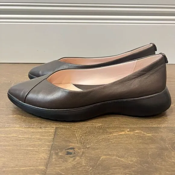 Taryn Rose Devon Women Flats Women’s 7.5B Brown Leather Shoes Comfort