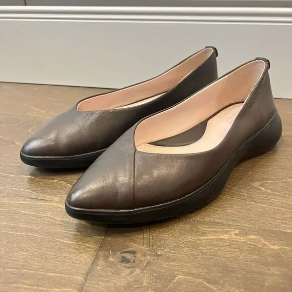 Taryn Rose Devon Women Flats Women’s 7.5B Brown Leather Shoes Comfort