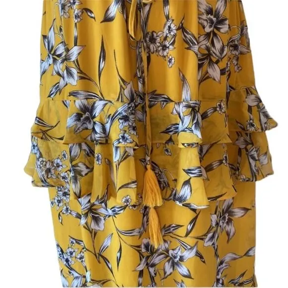 Taylor 12 Dress Marigold Sleeveless Tiered Floral Maxi Midi Boho Nordstrom