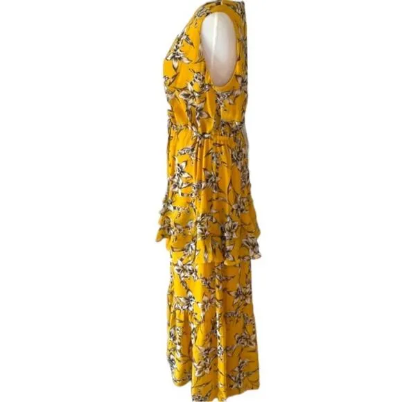 Taylor 12 Dress Marigold Sleeveless Tiered Floral Maxi Midi Boho Nordstrom