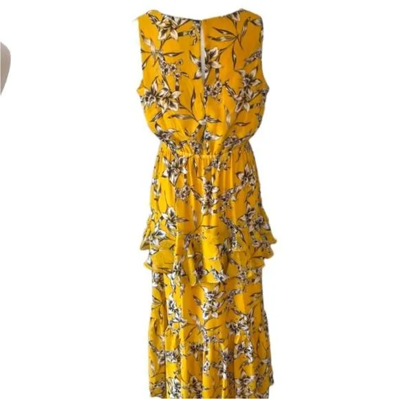 Taylor 12 Dress Marigold Sleeveless Tiered Floral Maxi Midi Boho Nordstrom