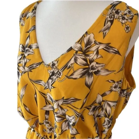 Taylor 12 Dress Marigold Sleeveless Tiered Floral Maxi Midi Boho Nordstrom