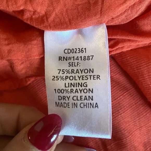 TCEC Tiered Midi Dress in Coral Size M