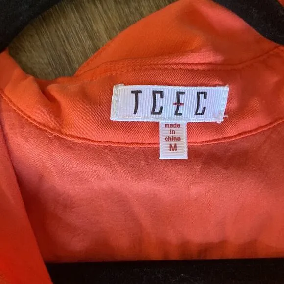 TCEC Tiered Midi Dress in Coral Size M