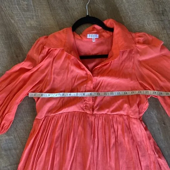 TCEC Tiered Midi Dress in Coral Size M