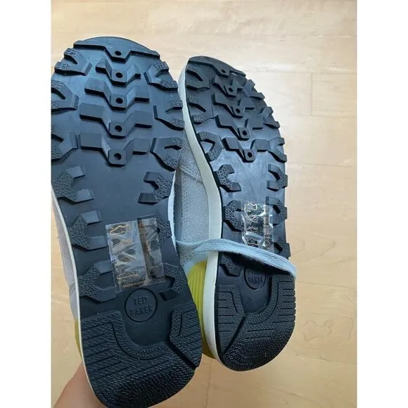 Ted Baker &quot;Eden&quot; gray yellow running shoes Sneakers Womens lace up