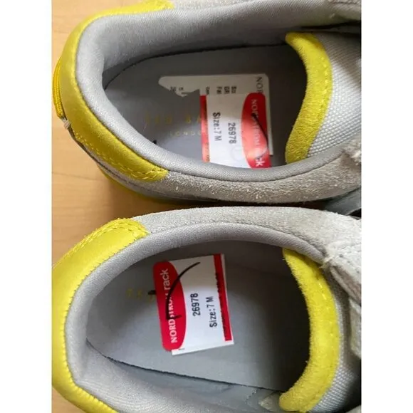 Ted Baker &quot;Eden&quot; gray yellow running shoes Sneakers Womens lace up