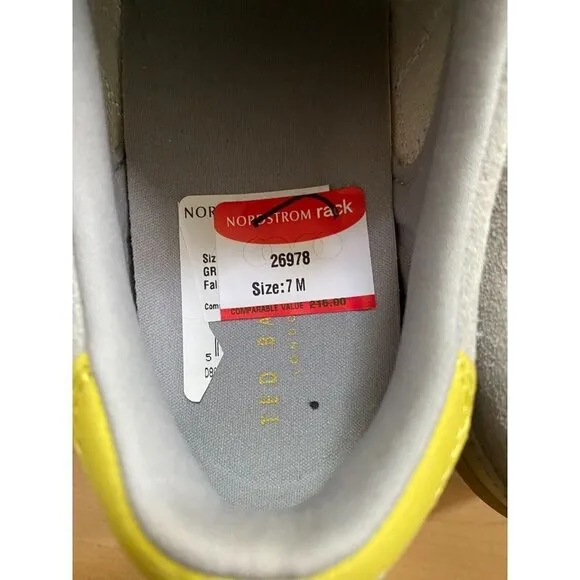 Ted Baker &quot;Eden&quot; gray yellow running shoes Sneakers Womens lace up