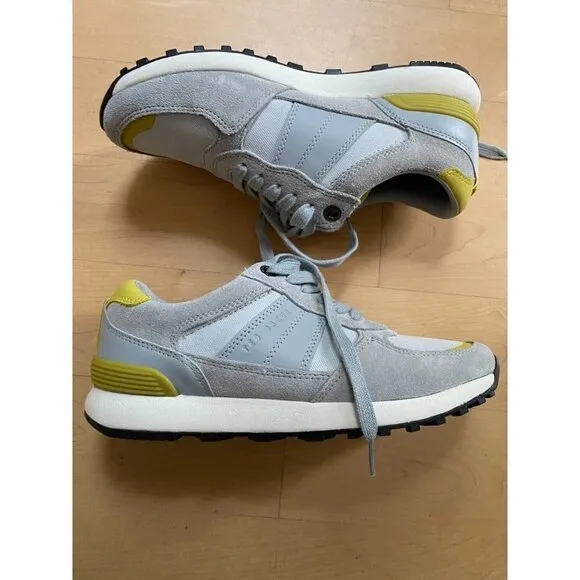 Ted Baker &quot;Eden&quot; gray yellow running shoes Sneakers Womens lace up