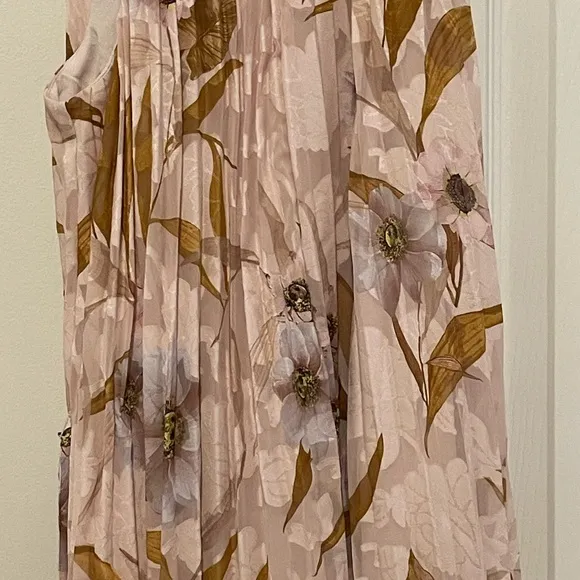 Ted Baker Dixxie Cabana Pleated Maxi Dress Floral Wedding Cottage Easter