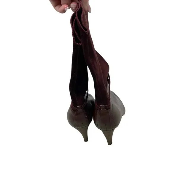 Ted Baker Maroon Suede and Leather Slouchy Twla Boots Size US 6