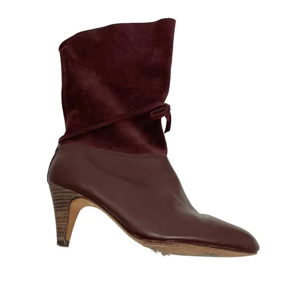 Ted Baker Maroon Suede and Leather Slouchy Twla Boots Size US 6