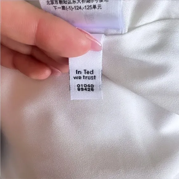 TED BAKER Nerris Jamboree Twist Detail Midi Dress White/ Multi Floral Size 1