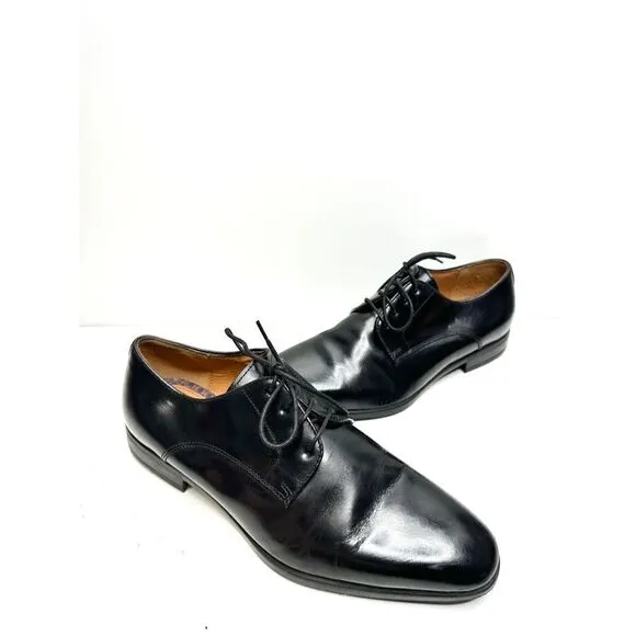 Ted Baker Shoes Mens Size 8US Black Leather Water Resistant Plain Toe Derby