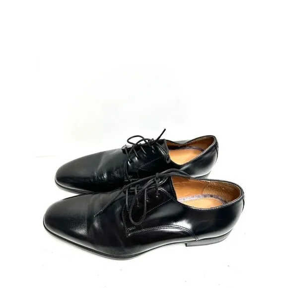 Ted Baker Shoes Mens Size 8US Black Leather Water Resistant Plain Toe Derby