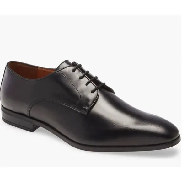 Ted Baker Shoes Mens Size 8US Black Leather Water Resistant Plain Toe Derby