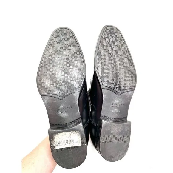 Ted Baker Shoes Mens Size 8US Black Leather Water Resistant Plain Toe Derby