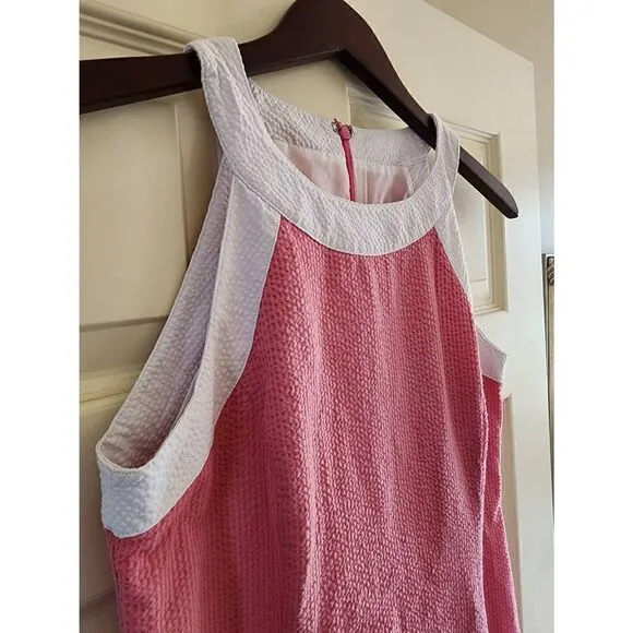 The Arden Seersucker Dress in Rose by Lauren James size small