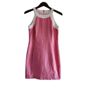 The Arden Seersucker Dress in Rose by Lauren James size small