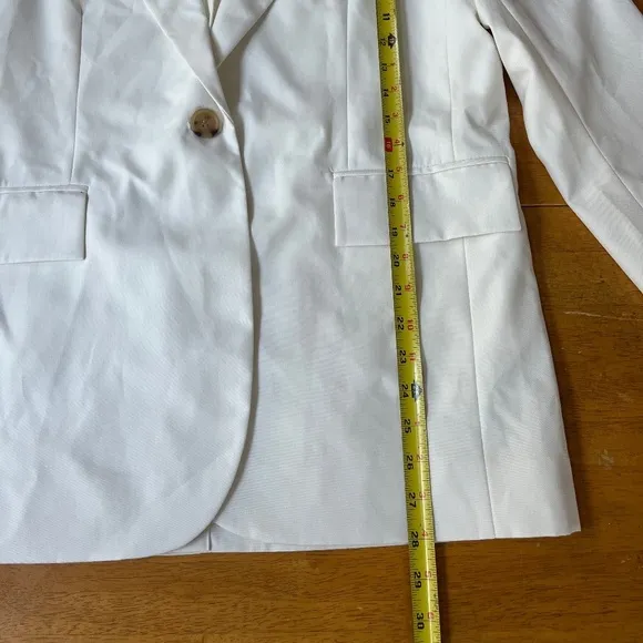 The Drop Ivory Ramona Loose Fit Relaxed Blazer One Button Suit Jacket, Size M