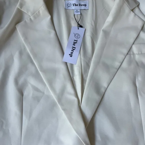 The Drop Ivory Ramona Loose Fit Relaxed Blazer One Button Suit Jacket, Size M