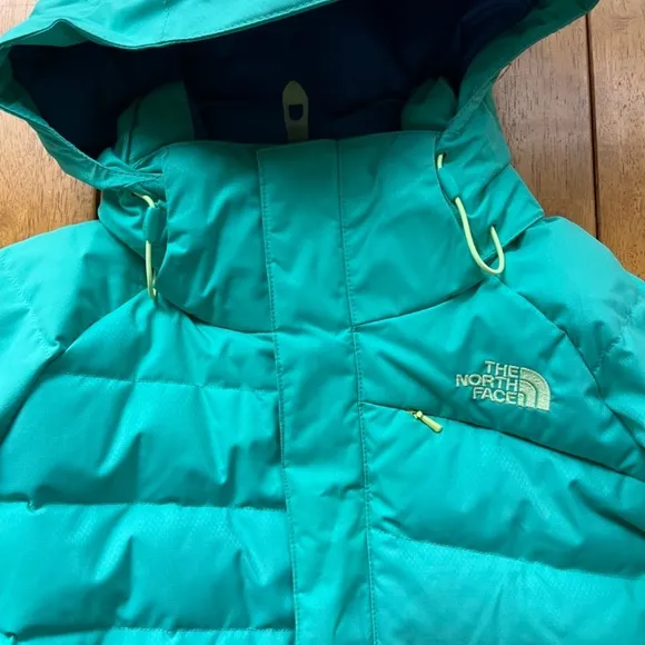 The North Face Heavenly Down Waterproof Jacket Neon Green Yellow Hoodie, Size XS