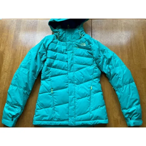 The North Face Heavenly Down Waterproof Jacket Neon Green Yellow Hoodie, Size XS