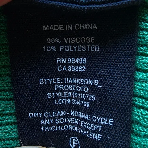 Theory Ribbed Long Sleeve Crew Neck Green Lightweight Sweater - Large