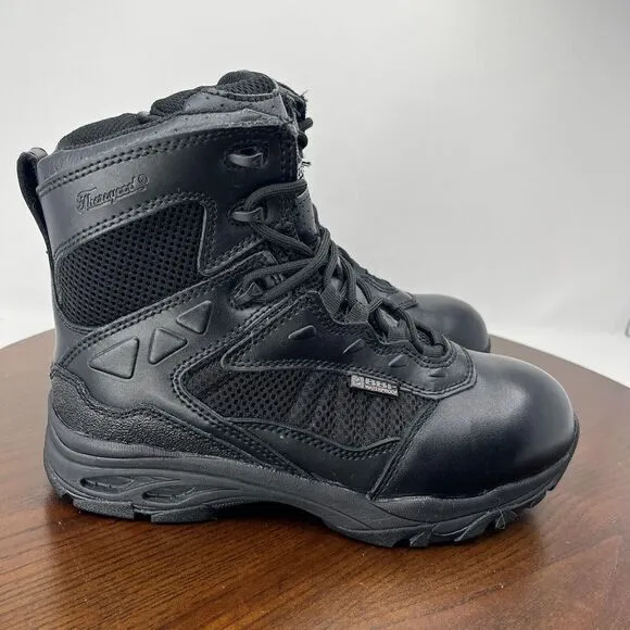 Thorogood 6''‎ ASR Tactical Men's Shoes Size 7.5 Black Side Zip Boots 834-6525
