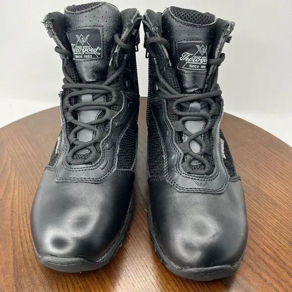 Thorogood 6''‎ ASR Tactical Men's Shoes Size 7.5 Black Side Zip Boots 834-6525