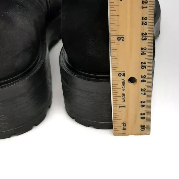 Thursday Boot Company The Raider Everyday Black Suede Side Zip Boots SZ 7