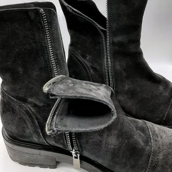 Thursday Boot Company The Raider Everyday Black Suede Side Zip Boots SZ 7