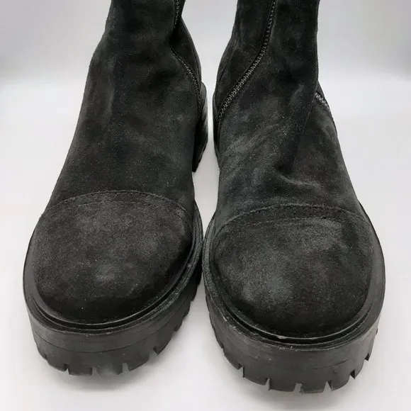 Thursday Boot Company The Raider Everyday Black Suede Side Zip Boots SZ 7