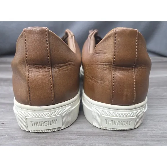 Thursday Everyday Mens Size 12 Brown Classic Leather Lace Up Shoes Sneakers