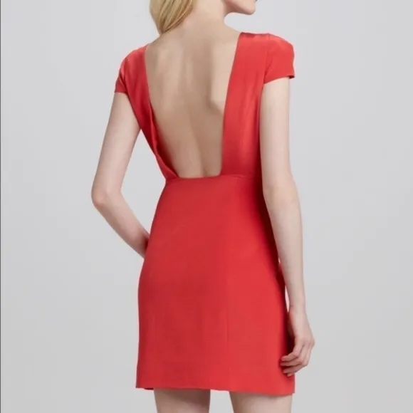 Tibi Red Silk Cap Sleeve Mini Dress Southern Charm