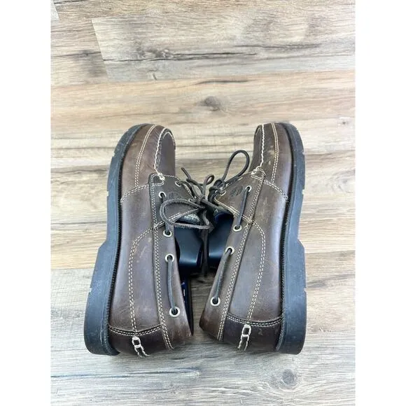 Timberland Brown Leather Boat Dock Shoes Men's Size 11M