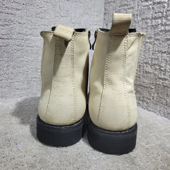 Timberland Men's Size 9 US Beige Leather Side Zip Chelsea Boots