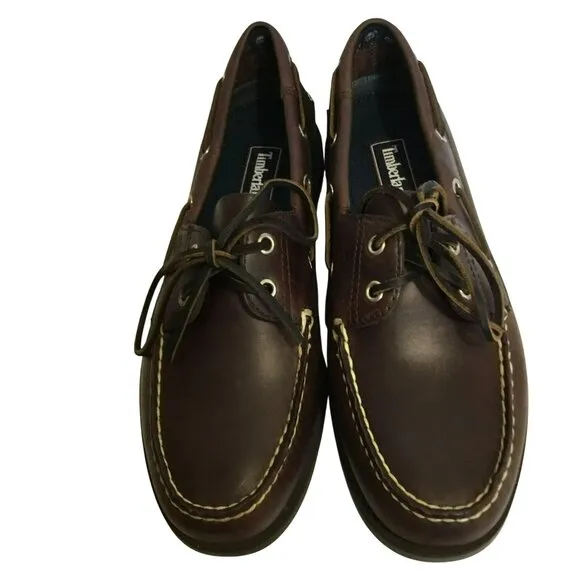 Timberland NWB Men's Leather Slip-On 2-Eye Loafer 71001 Maritime Brown Size 9