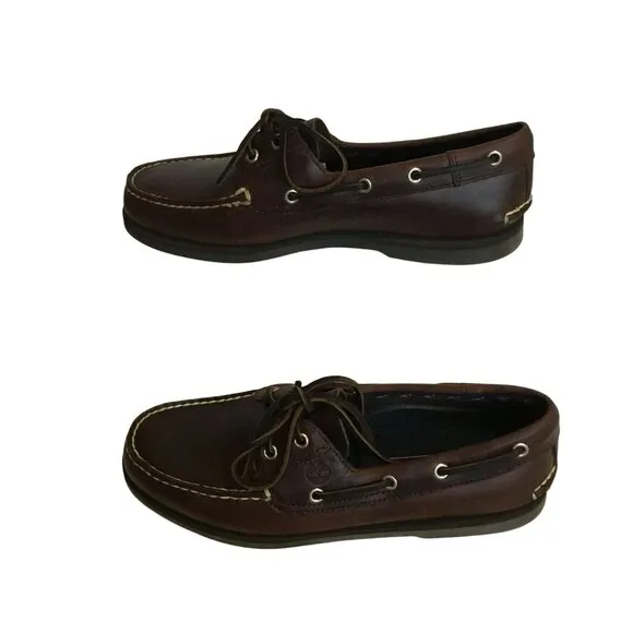 Timberland NWB Men's Leather Slip-On 2-Eye Loafer 71001 Size 9 Maritime Brown