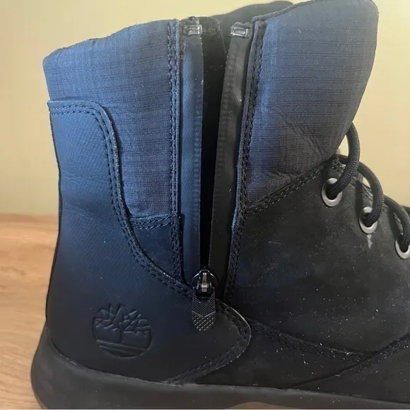 TIMBERLAND Supaway Side Zip Boots Black Nubuck Waterproof‎ Size 12