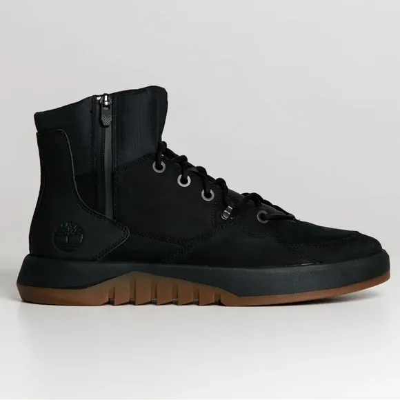 TIMBERLAND Supaway Side Zip Boots Black Nubuck Waterproof‎ Size 12