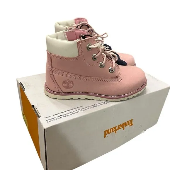 Timberland Toddler Pink Pokey Pine Side-Zip Boots Unisex Kids Casual