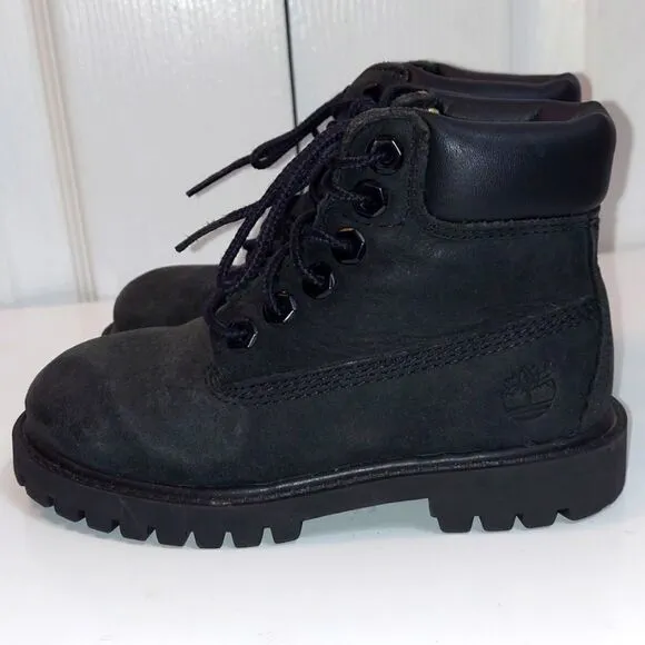 Timberland Black Nubuck Leather Boots Sz 9
